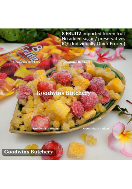 Fruit frozen 8-Fruitz MIXED PARADISE TRIO Strawberry Mango Peach 500g IQF